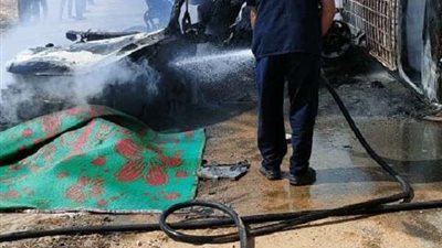 إصابة 7 أشخاص نتيحة تصادم ميكروباص بسيارة محملة بالعمال بالشيخ زايد