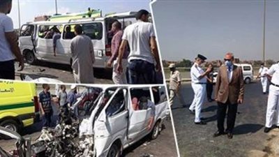 مصرع وإصابة 4 أشخاص فى انقلاب سيارة ملاكى على الطريق الحر ببنها