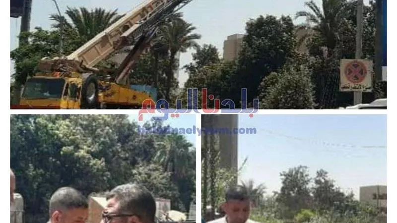 حفاظاً على أرواح المواطنين.. رفع معبر مشاه عشوائي بمنطقة العبور في بني سويف