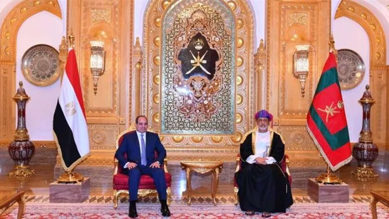 الرئيس السيسى يلتقى سلطان عمان فى قصر العلم العامر بمسقط