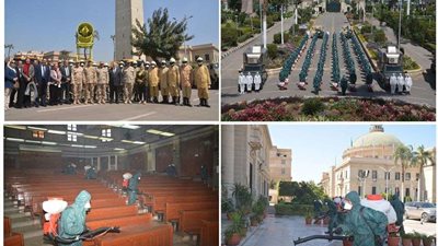 استمرار عمليات تعقيم وتطهير مستشفيات جامعة القاهرة لمكافحة انتشار كورونا