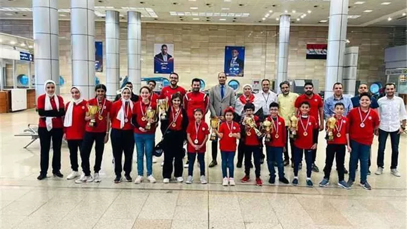 حققت 13 ميدالية.. استقبال رسمي لبعثة الشطرنج بعد عودتهم من بطولة أفريقيا