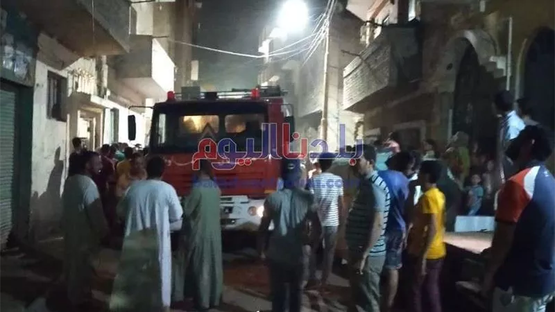 حريق 4 منازل بقرية الشيخ مرزوق بسوهاج