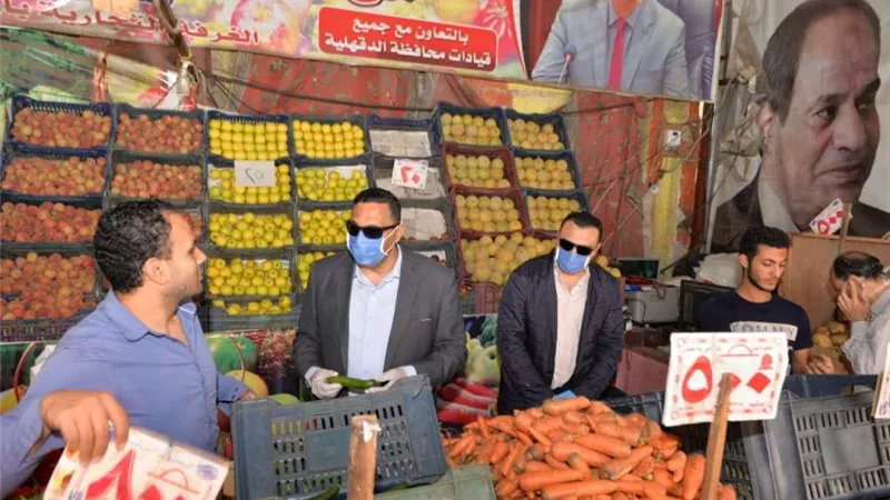 محافظ الدقهلية يؤكد علي توافر كافة السلع الغذائية والخضروات والفاكهة بالمنافذ والمحلات