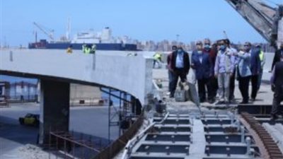 نشاط  في حركة السفن والشاحنات وأعمال الشحن والتفريغ  بميناء الإسكندرية