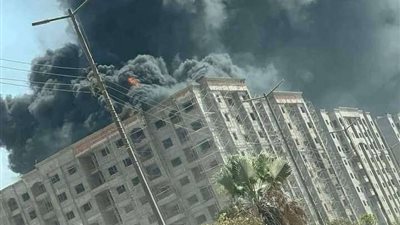 ندب المعمل الجنائي لفحص حريق برج سكني تحت الإنشاء بشبرا الخيمة