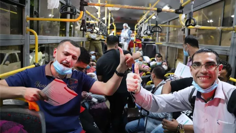 جامعة عين شمس تستقبل عدة أفواج من المصريين العائدين من الخارج