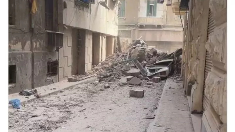 انهيار جزئي لعقار من 3 طوابق بعابدين دون وقوع اصابات