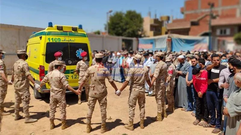 كفر قورص بالمنوفية يُشيع جثمان شهيد سيناء