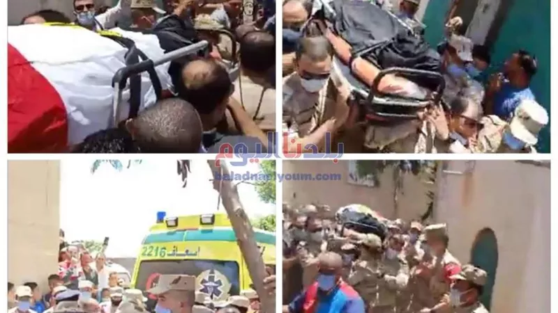 تشييع جنازة الشهيد المقدم محمد أبو الفضل في مسقط رأسه بالمحلة