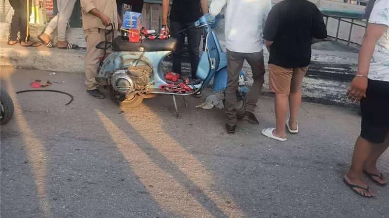 سقوط شاب من أعلى  كوبري الحوامدية بدراجة نارية