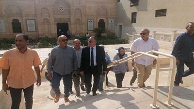 مصطفى الوزيرى يتفقد المعبد اليهودي بـ مصر القديمة استعدادا لافتتاحة