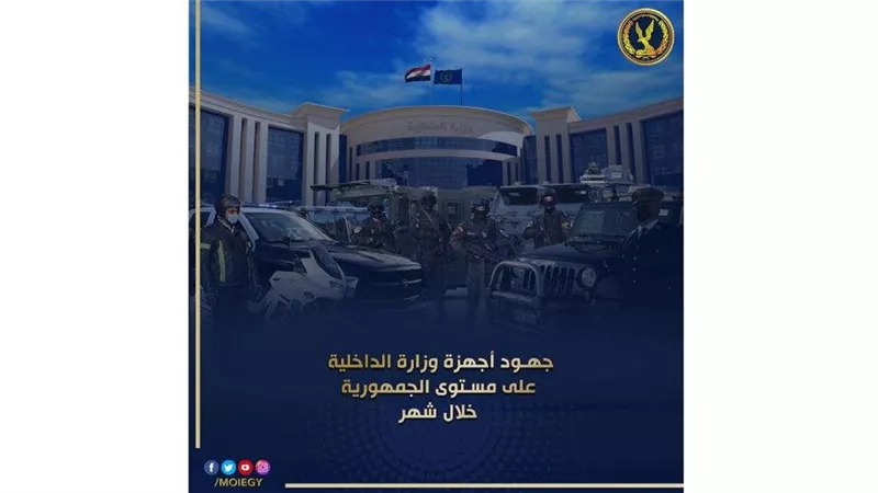 ننشر جهود وزارة الداخلية على مستوى الجمهورية خلال شهر.. إنفوجراف