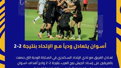 بقدم زكي و ايفونا..أسوان يتعادل أمام الاتحاد السكندري ودياً