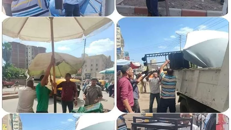 رفع 530 حالة إشغال طريق مخالف بنطاق 3 مراكز بالبحيرة
