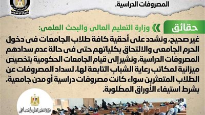 هل يمنع الطلاب من دخول الحرم الجامعي نتيجة عدم سداد المصروفات الدراسية.. الوزراء يجيب
