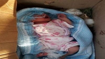 العثور على طفل حديث الولادة داخل كرتون بحلوان
