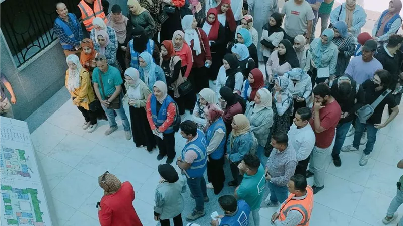 طلاب جامعة المنوفية فى زيارة لمشروعات حياة كريمة بقرية شما