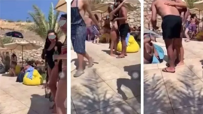 بالصور.. حفل مختلط بالبكيني داخل مزرعة بالأردن