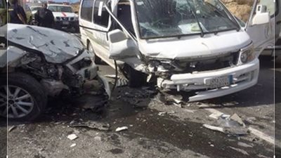 إصابة شخصين في حادث تصادم 3 سيارات أعلى محور الأوتوستراد