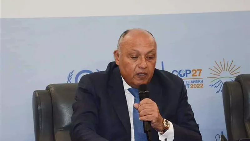 سامح شكري رئيس مؤتمر COP27 يشارك في إطلاق يوم الطاقة بمؤتمر شرم الشيخ