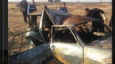 تفحم سيارة في حادث مروّع بمنطقة حدائق الأهرام