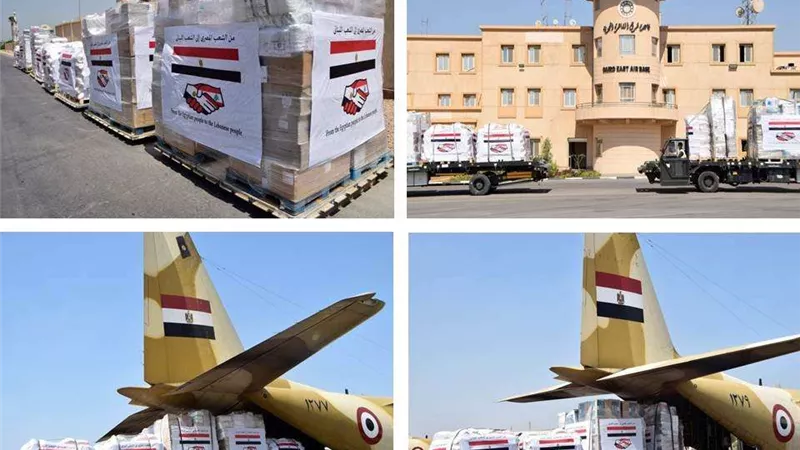 بالفيديو.. طائرتان عسكريتان محملتان بأطنان من المساعدات تصل لبنان