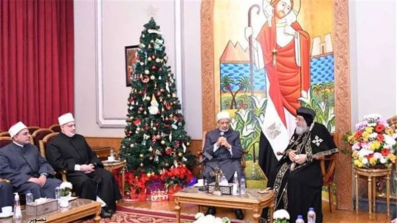 البابا تواضروس يستقبل شيخ الأزهر للتهنئة بعيد الميلاد المجيد