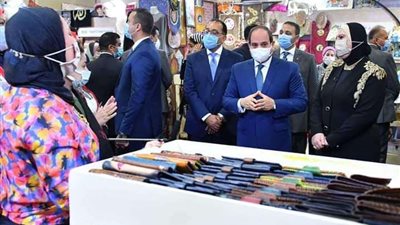 الرئيس السيسي يفتتح معرض تراثنا للحرف اليدوية والتراثية