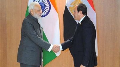 السيسي يستقبل نائب رئيس الهند في مقر إقامته بنيودلهي