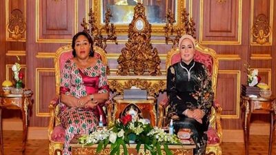 قرينة السيسى تستقبل زوجة رئيس الكونغو الديمقراطية