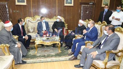 محافظ المنوفية يستقبل وزير الأوقاف ومفتي الجمهورية