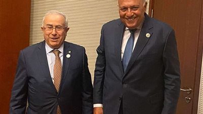 وزير الخارجية المصري يلتقي مع نظيره الجزائري
