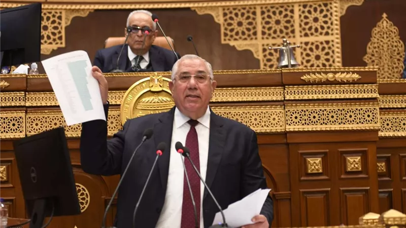 وزير الزراعة يستعرض خلال كلمته بالجلسة العامة لمجلس الشيوخ جهود تحقيق الاكتفاء الذاتي من المحاصيل الاستراتيجية