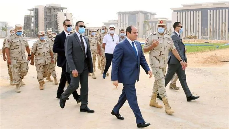 السيسي يطلع على الموقف التنفيذي للمشروعات بزيارة العاصمة الإدارية