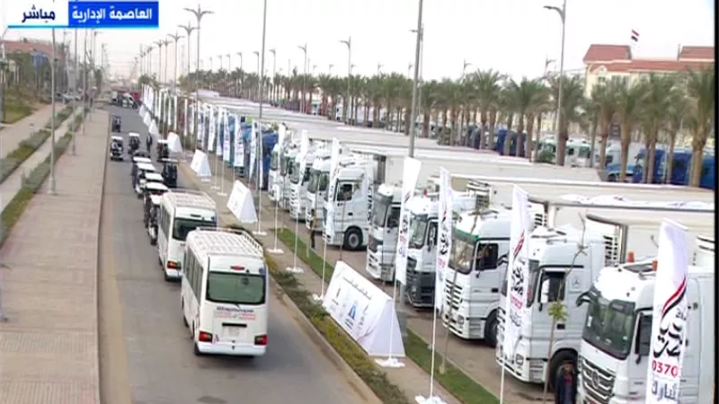 شاهد.. قافلة تحيا مصر تزين العاصمة الإدارية