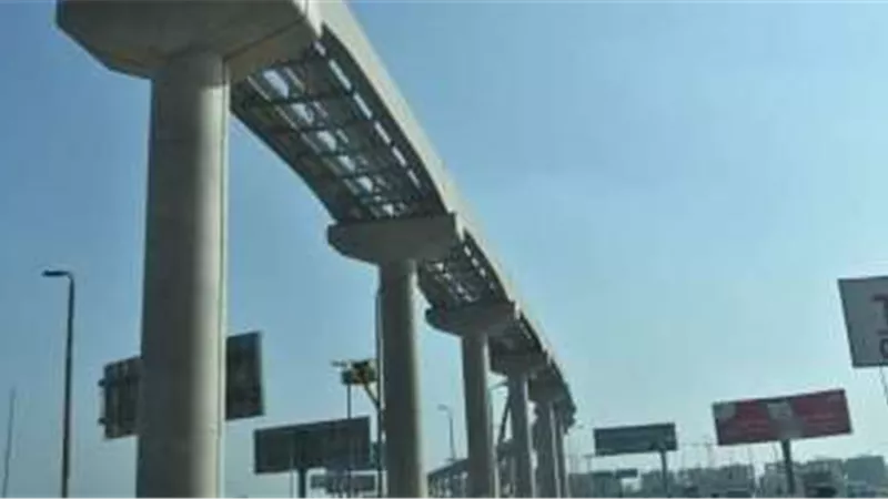 تصوير جوي لأعمال تنفيذ مونوريل شرق النيل 