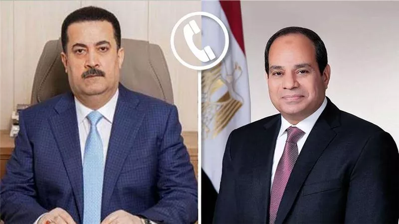 السيسي يتلقى اتصالاً هاتفياً من رئيس وزراء العراق