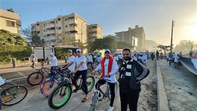 محافظ القليوبية يطلق ماراثون الدراجات بمشاركة 300 شابًا