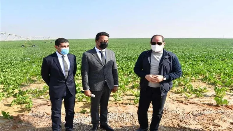 الرئيس السيسي يتفقد مشروع استصلاح 500 ألف فدان على محور الضبعة