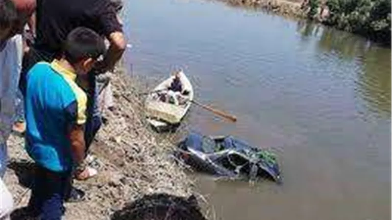 مصرع شخصين إثر إنقلاب سيارة بترعة في كفر الشيخ