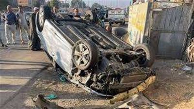 مصرع وإصابة 3 أشخاص إثر انقلاب سيارة بالبحيرة