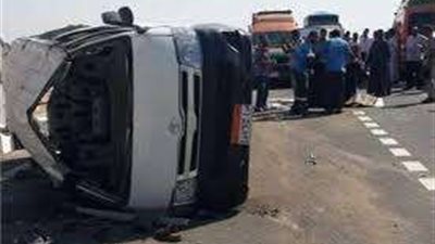إصابة 7 في حادث انقلاب ميكروباص بطريق مصر إسكندرية الصحراوي