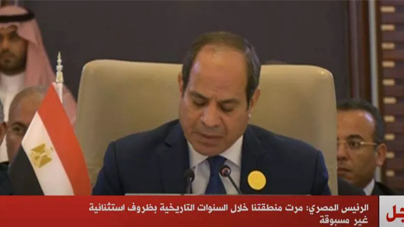 السيسي: مصر مستمرة في جهود تثبيت التهدئة بقطاع غزة