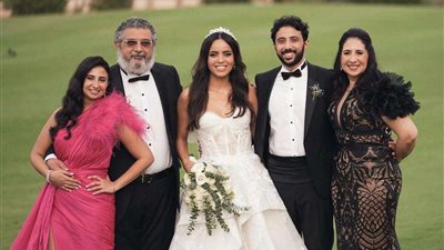 أول صورة تجمع أسرة ماجد الكدواني بحفل زفاف نجله يوسف