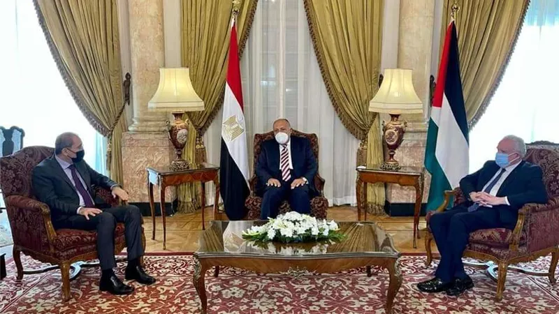 وزير الخارجية يعقد اجتماعًا تشاوريًا مع نظيريه الأردني والفلسطيني