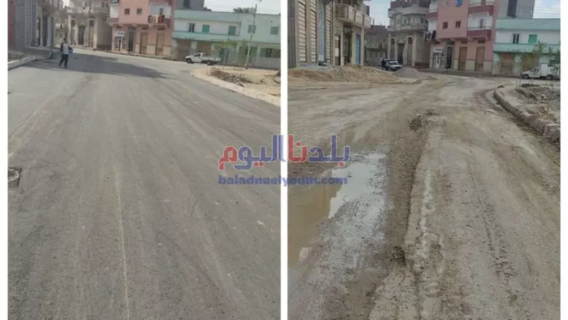 رصف طريق بتكلفة ٤٠٠ ألف جنيه في حوش عيسي