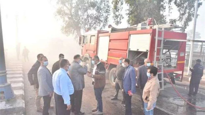 محافظ القليوبية يشكل لجنة لإجراء معاينة لحريق مصنع العبور