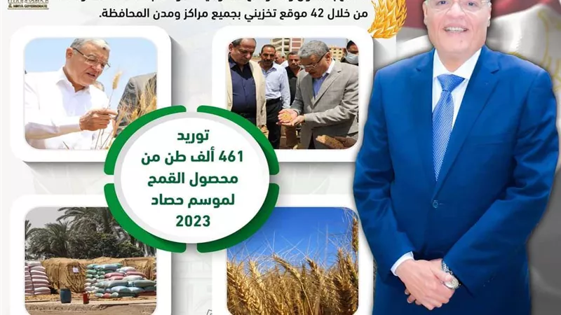محافظ المنيا: شون وصوامع المحافظة تواصل استقبال القمح وتوريد 461 ألف طن
