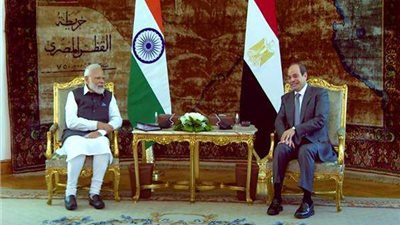 السيسي يستقبل رئيس وزراء الهند بقصر الاتحادية
